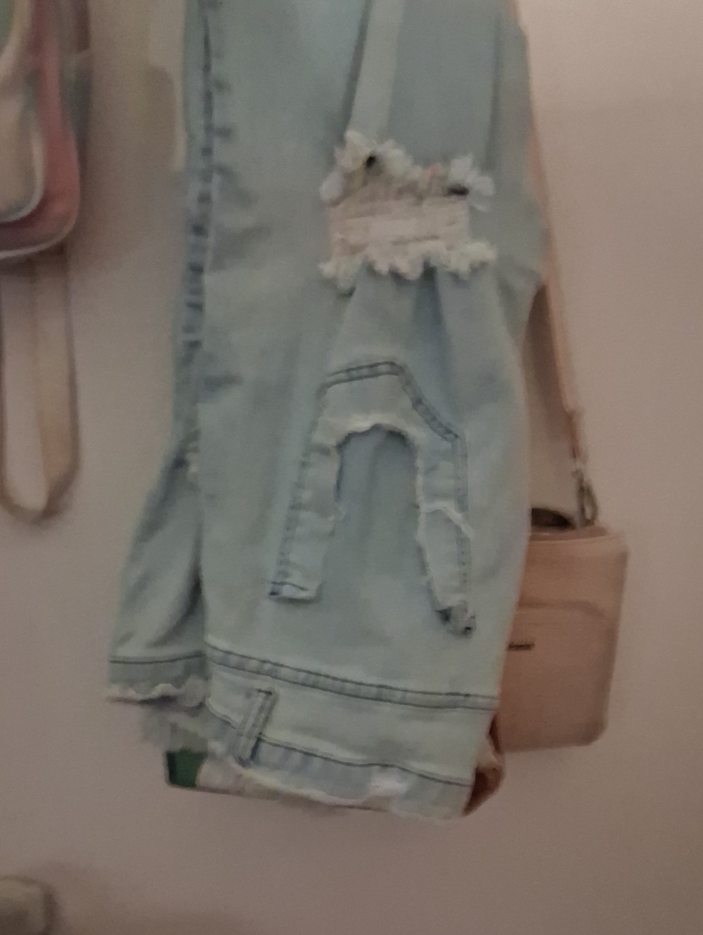 Distressed Light Blue Womens Jeans - Ripped Side Detail - Picture 4 of 4
